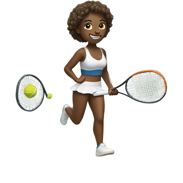 make a tennis player playing on a beach  emoji