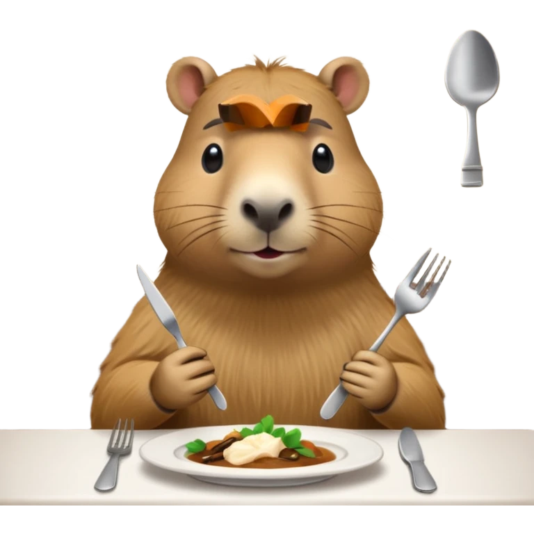 capibara  at a restaurant table emoji