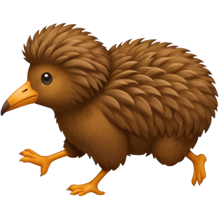a kiwi bird(it has two legs) running emoji