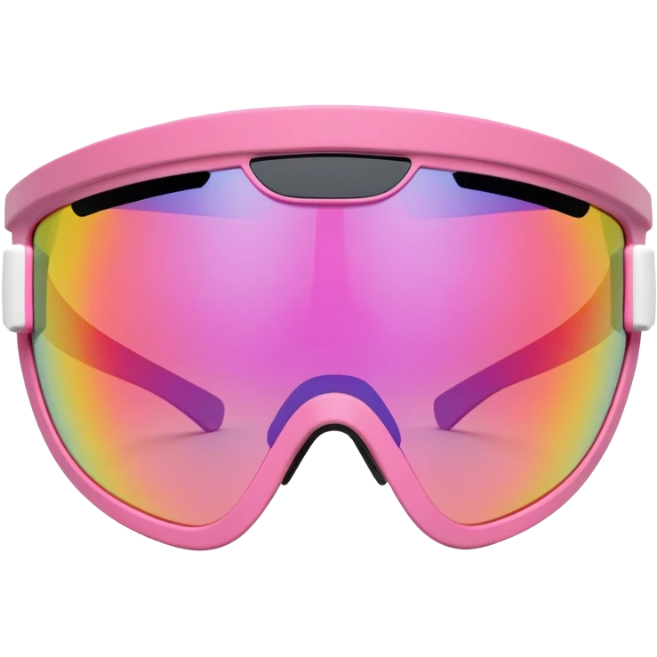 sporty pink shield visor sunglasses with ultra thick frame with rubber grip details, heavy-duty construction, substantial build, one-piece polarized lens emoji