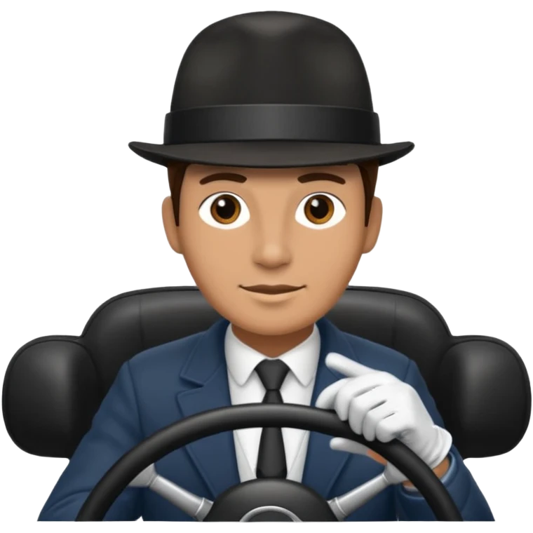 chauffeur driving bu only steering wheel is visible emoji