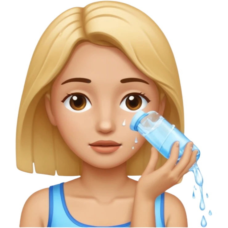 a female washing her face outside of shower  emoji