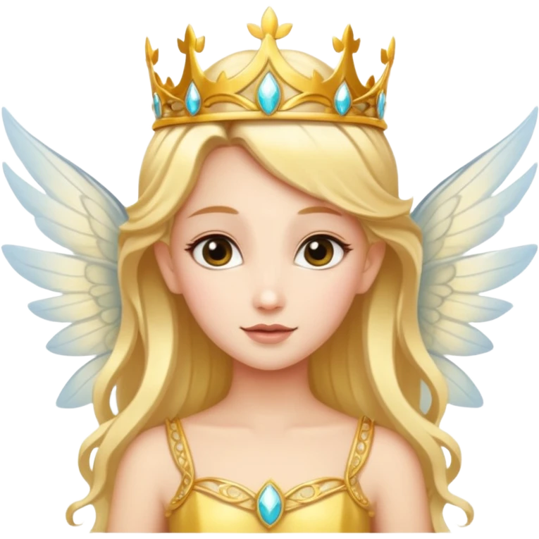 Beautiful fairy queen with angel wings and golden tiara emoji