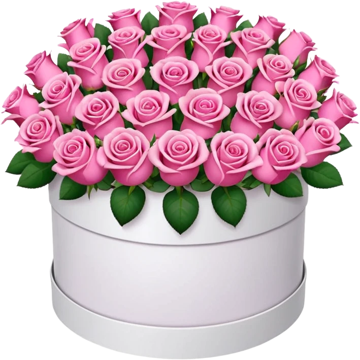 bouquet of pink 30 roses in a white box emoji