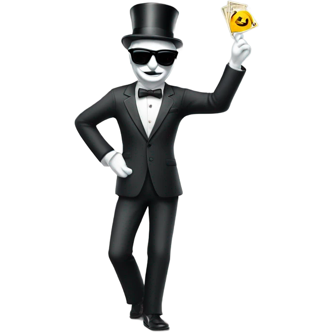 monopoly man celebrating in sunglasses, full body emoji