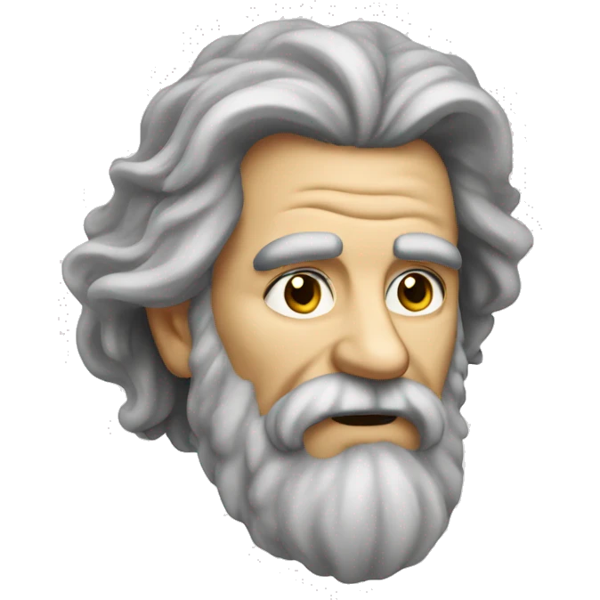 An old man with long hair and bushy beard as poet emoji
