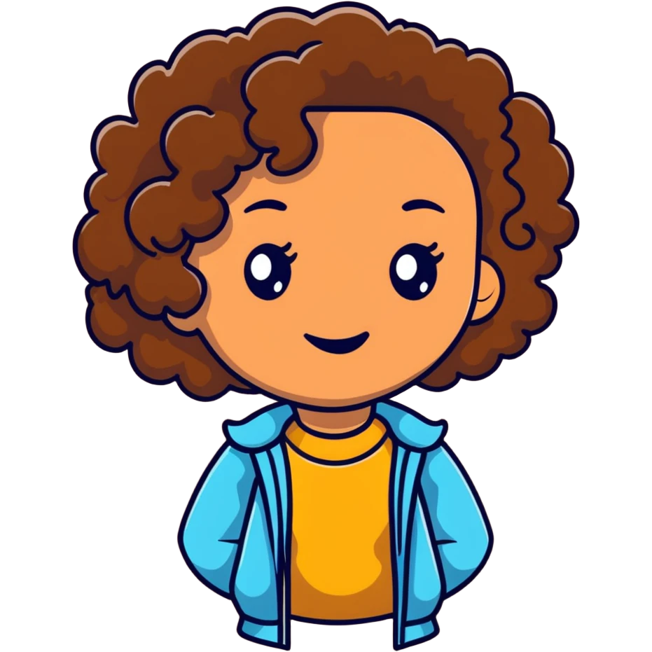 garota parda de cabelos cacheados emoji