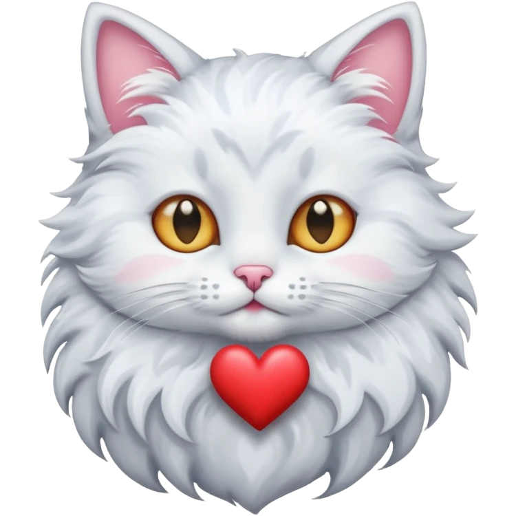 Лунный котик с сердцем emoji