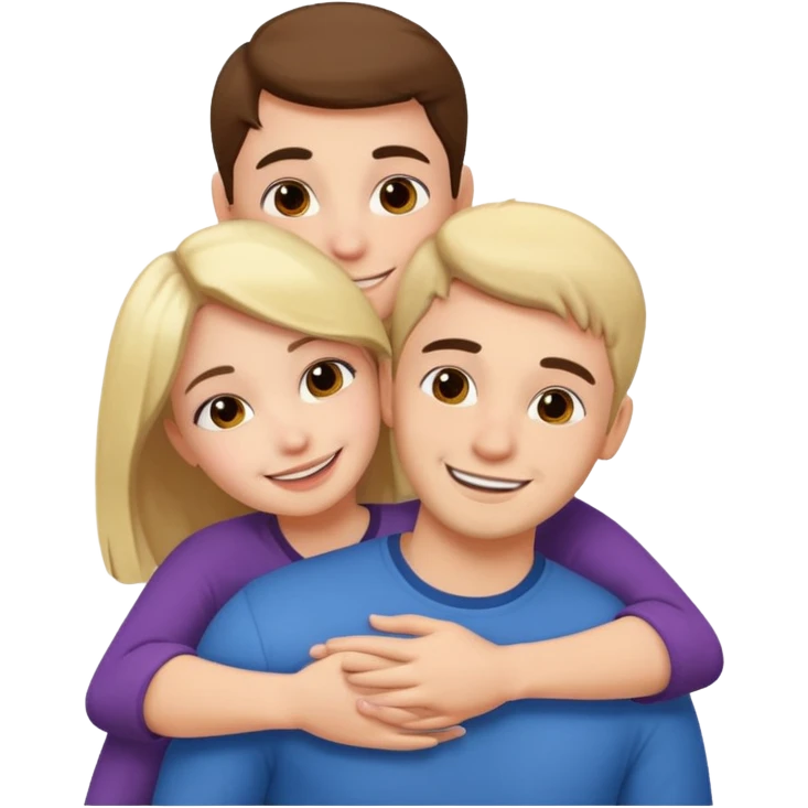 girl with normal girl size boobs hugging two guys emoji