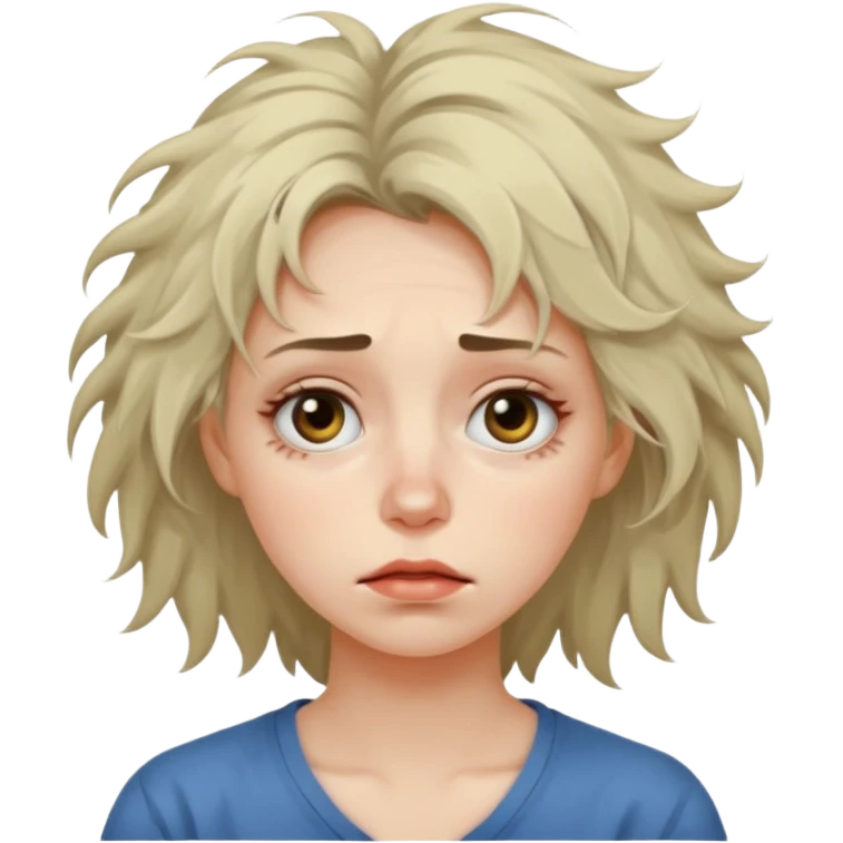 Уставшая женщина с темными мешками под глазами Б emoji