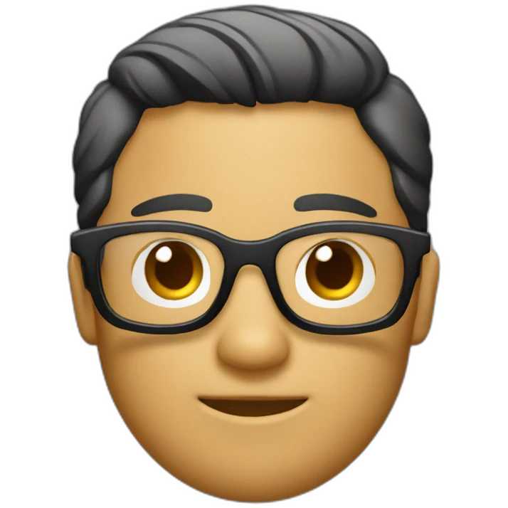 Chico con gafas negras y audífonos blancos emoji