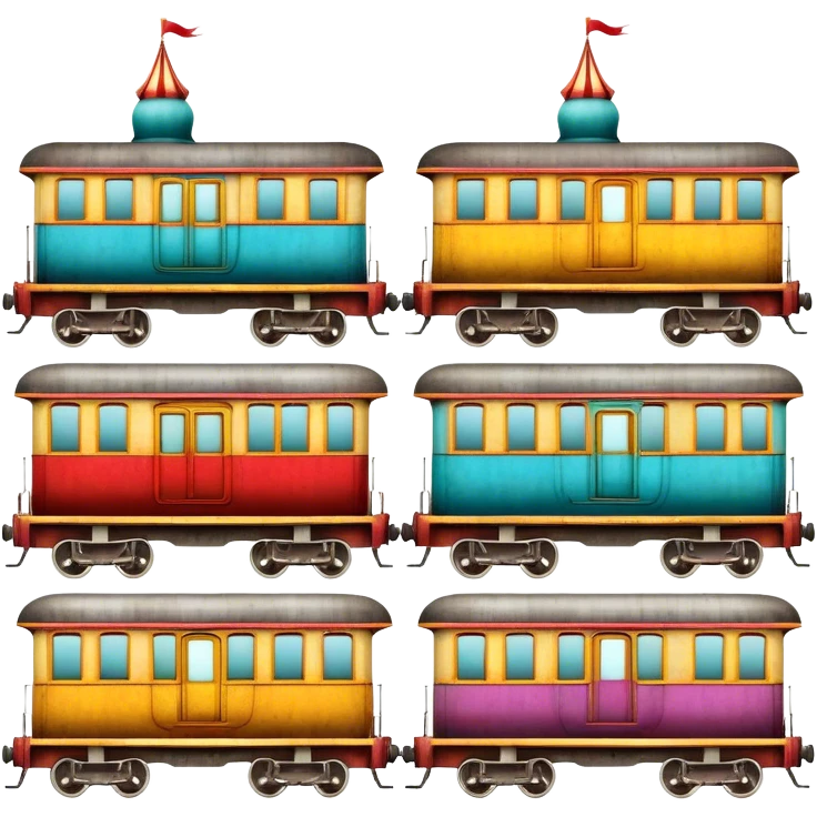 Vintage circus train cars emoji