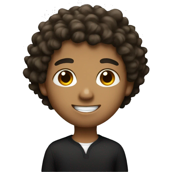a light brown boy with black curly hair  emoji