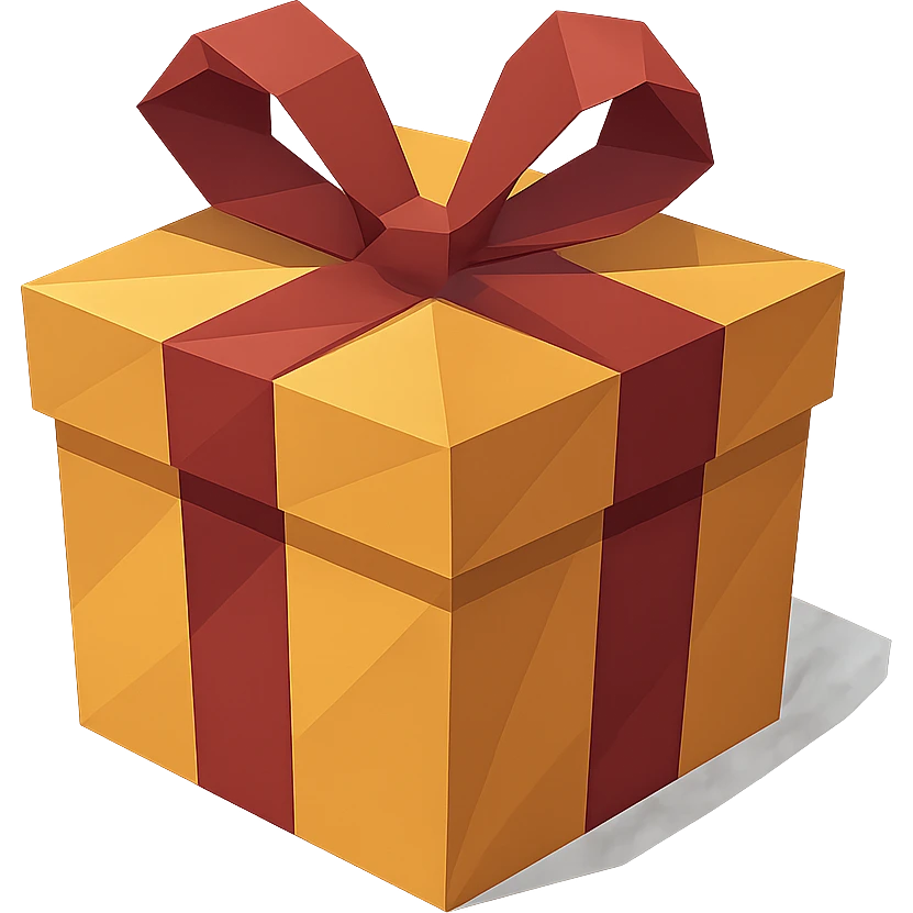 low-poly 3D gift box emoji
