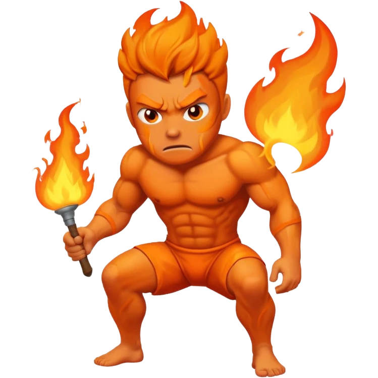 Man peeing fire emoji