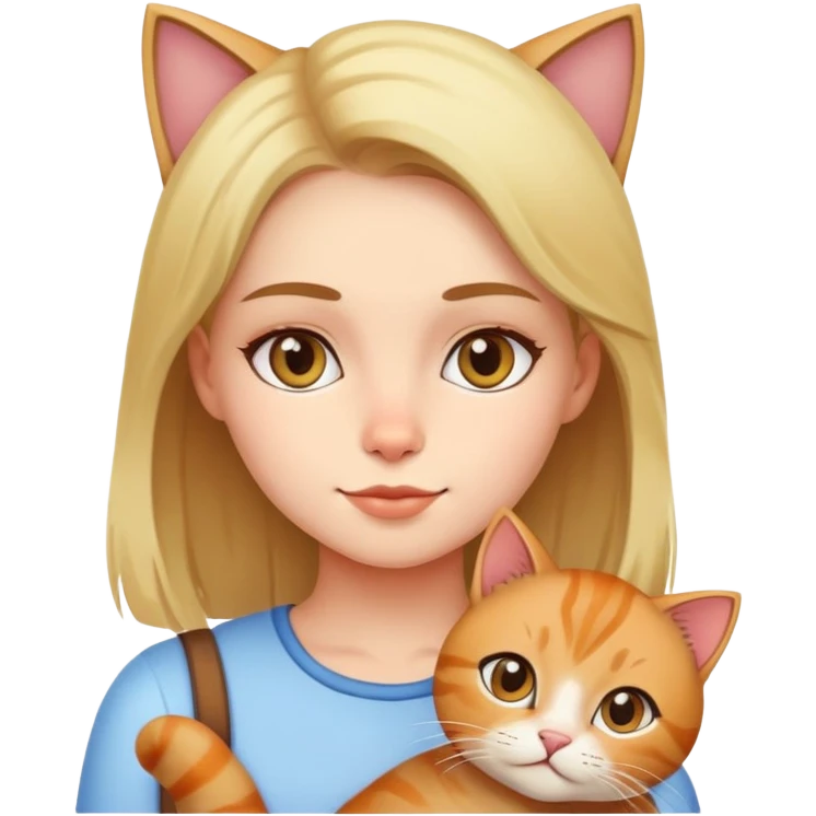 girl with cat emoji
