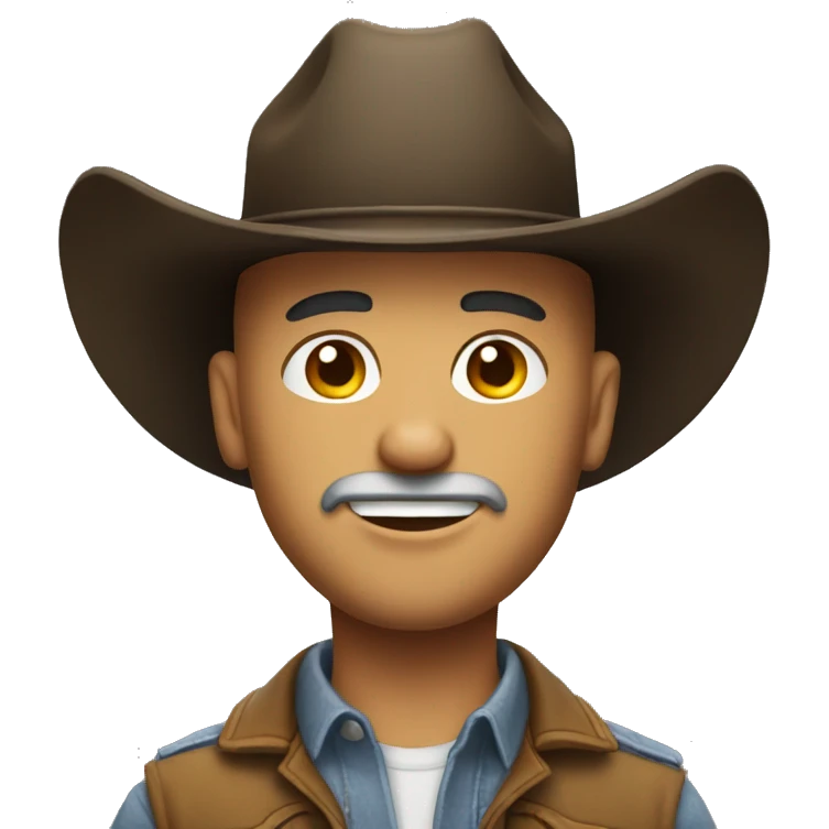 Bald man with cowboy hat emoji