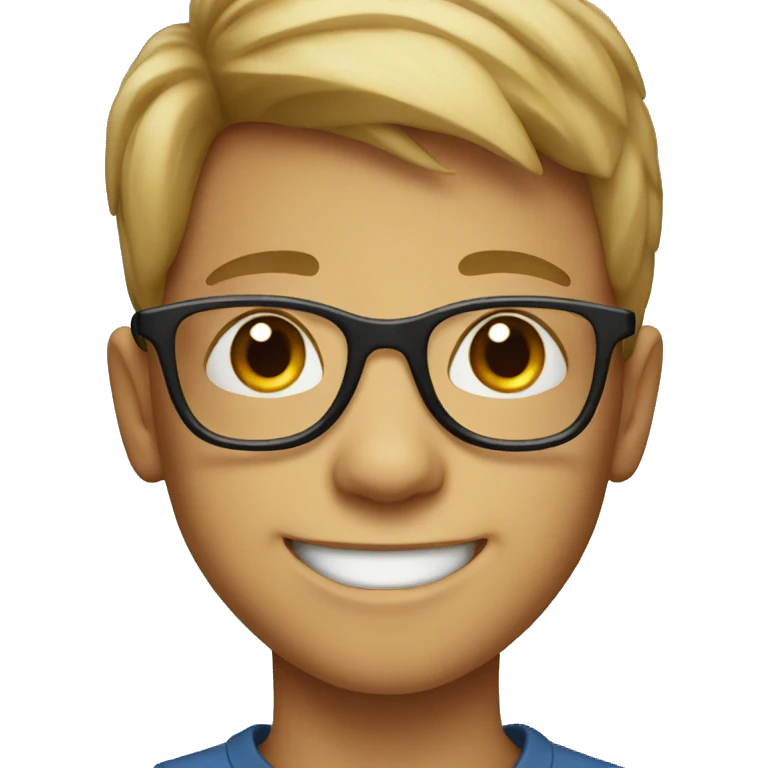 smiling boy with glasses emoji