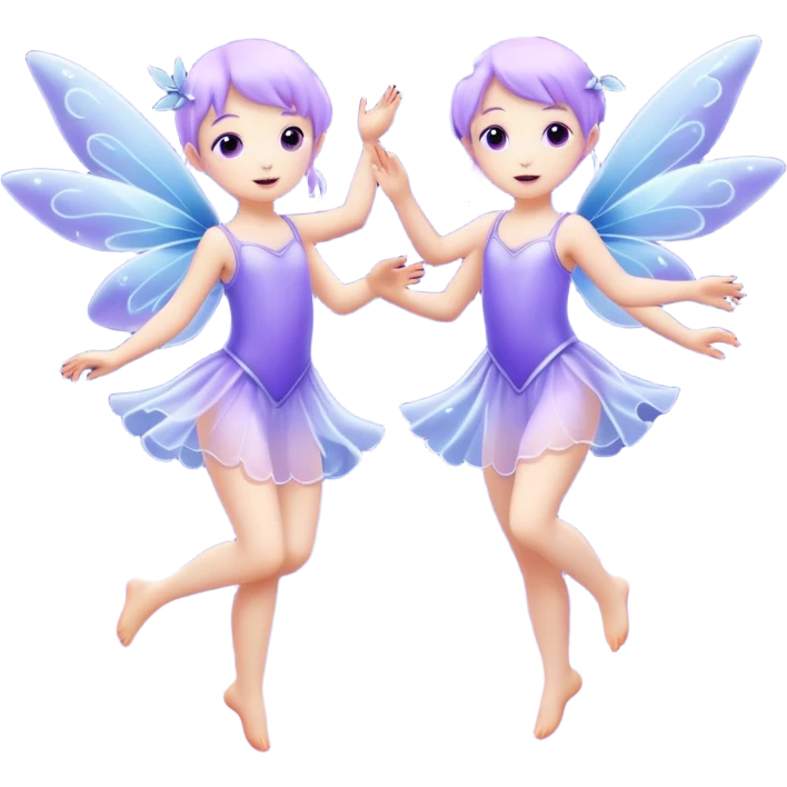 little purple fairies are dancing in the sky emoji