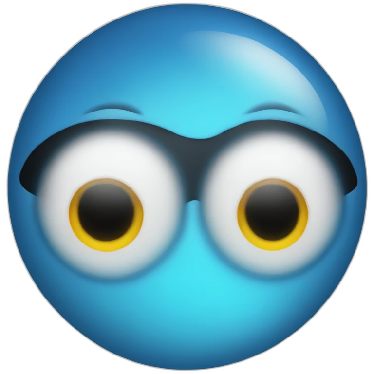 blue ball with eye emoji