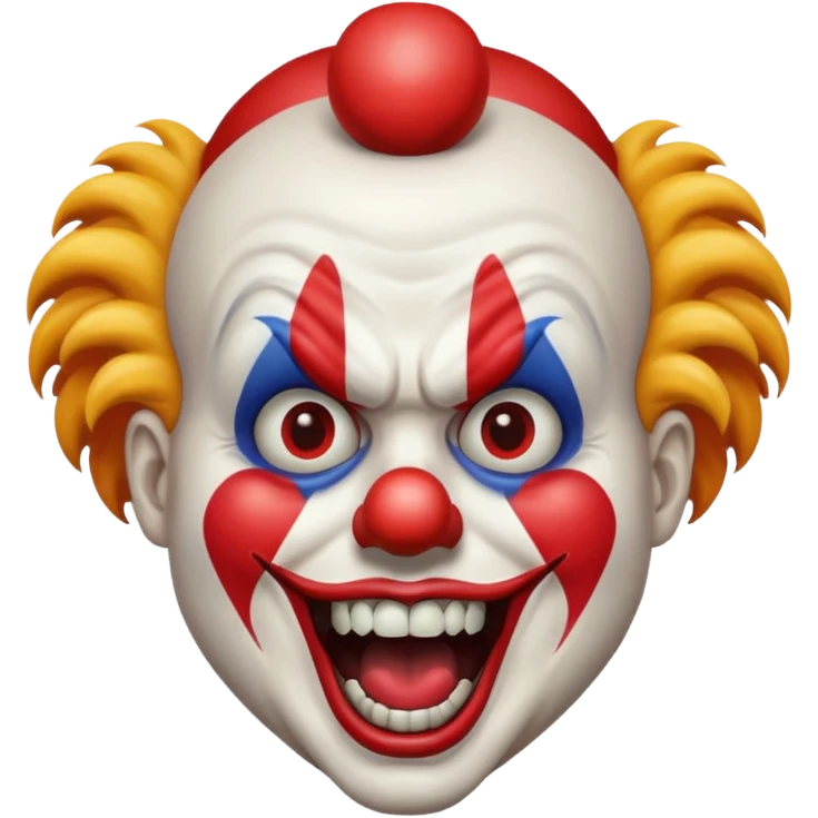 clown face screaming in fear emoji emoji