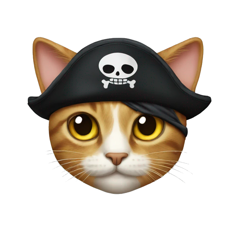 Cat with pirate eye patch emoji
