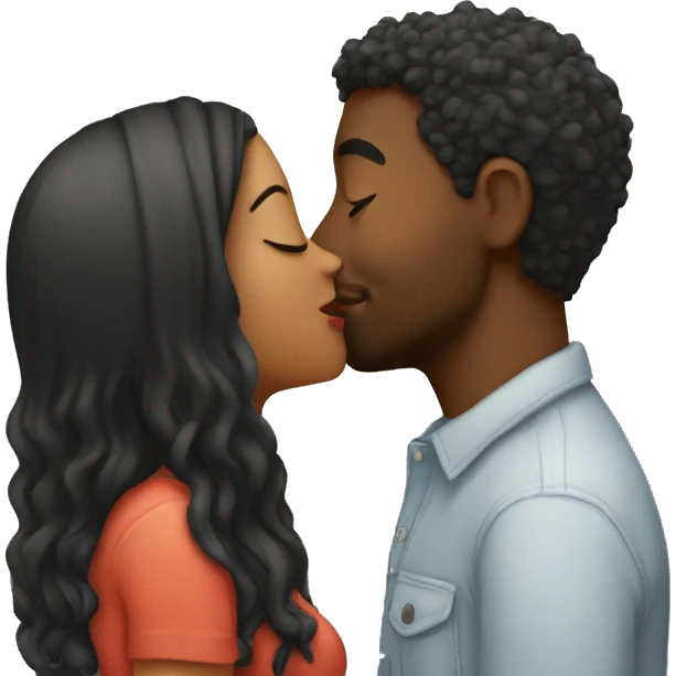 Boyfriend and girlfriend kissing  emoji