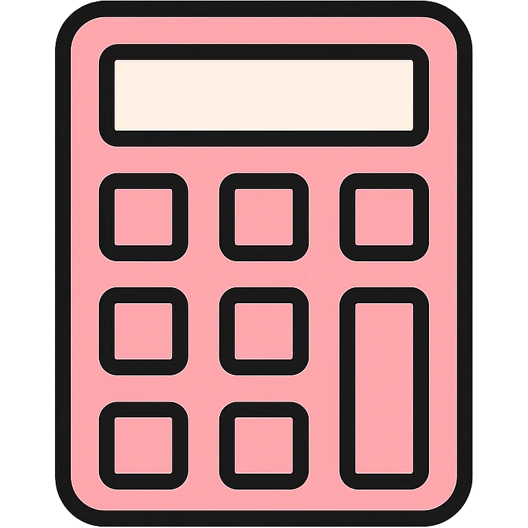 simple icon of pale pink color calculator emoji