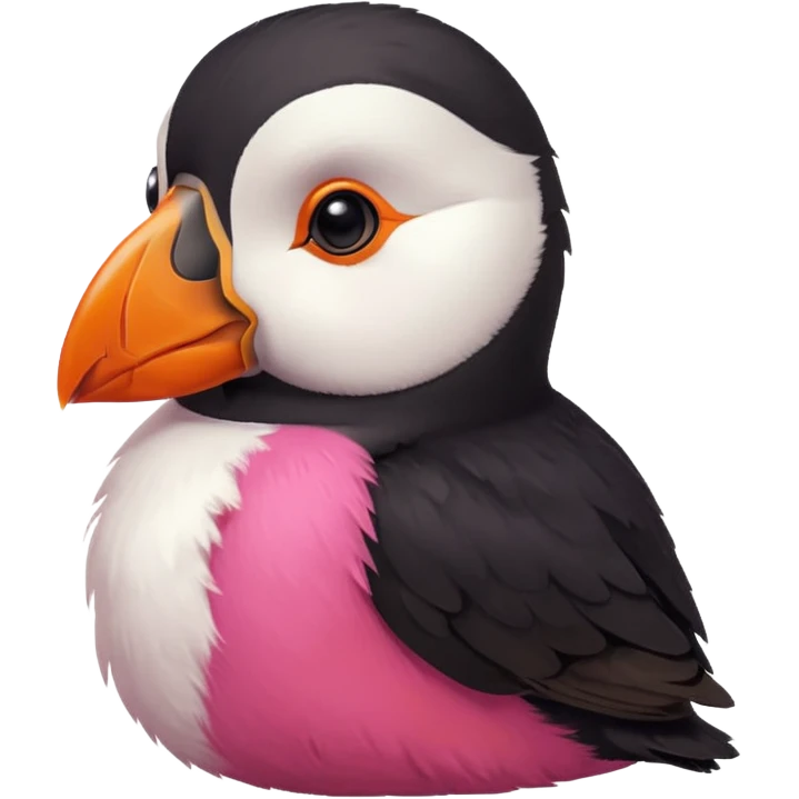 pink puffin thinking emoji