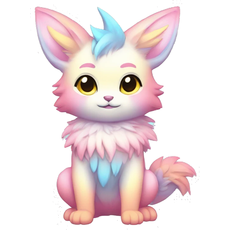 Anthro-Pastel-Gradient-Fur-Sona-Chibi-Shiny-Fakémon full body emoji