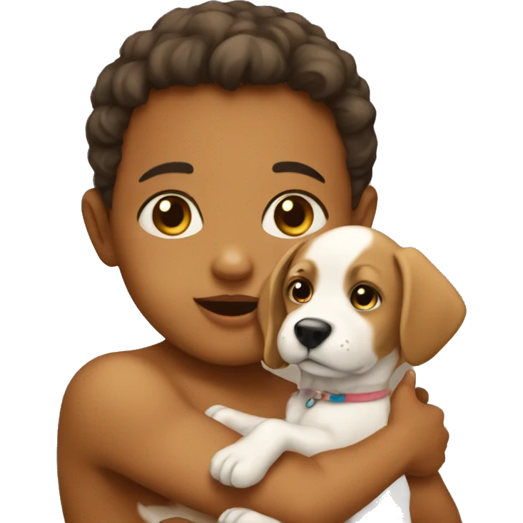 Baby with a dog emoji