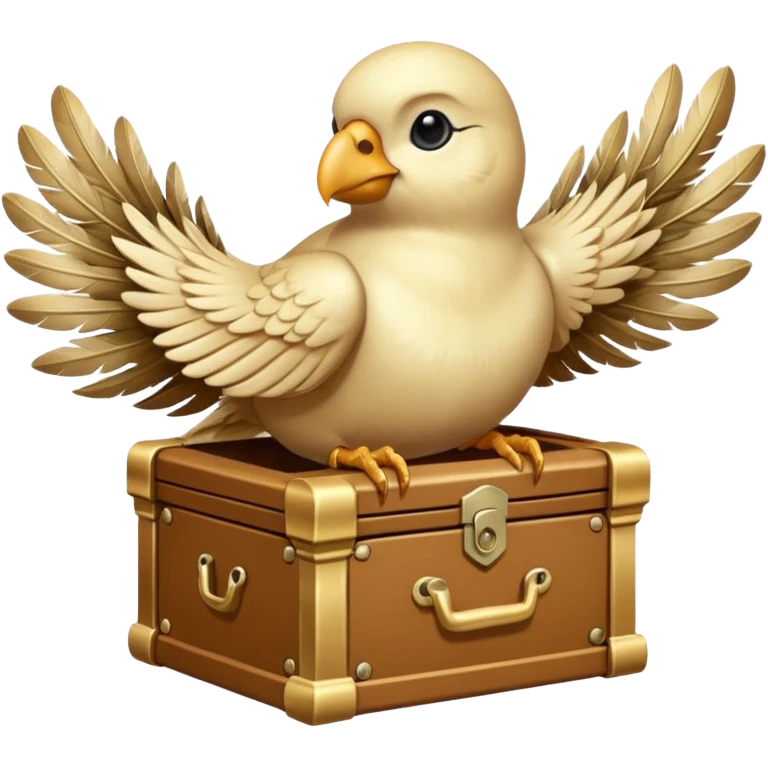 dollar bird up, cream color on chest emoji