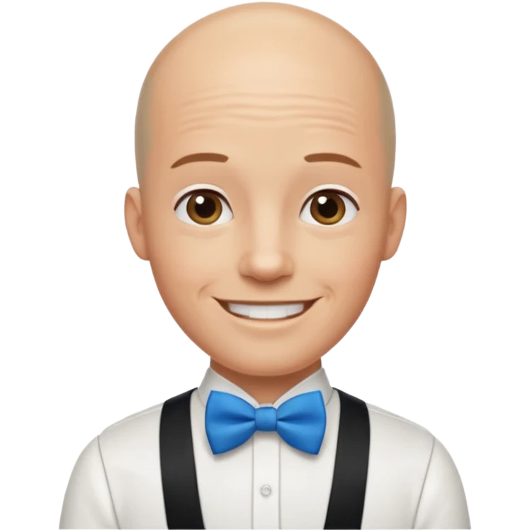 Bald with blue bow tie,waiter emoji