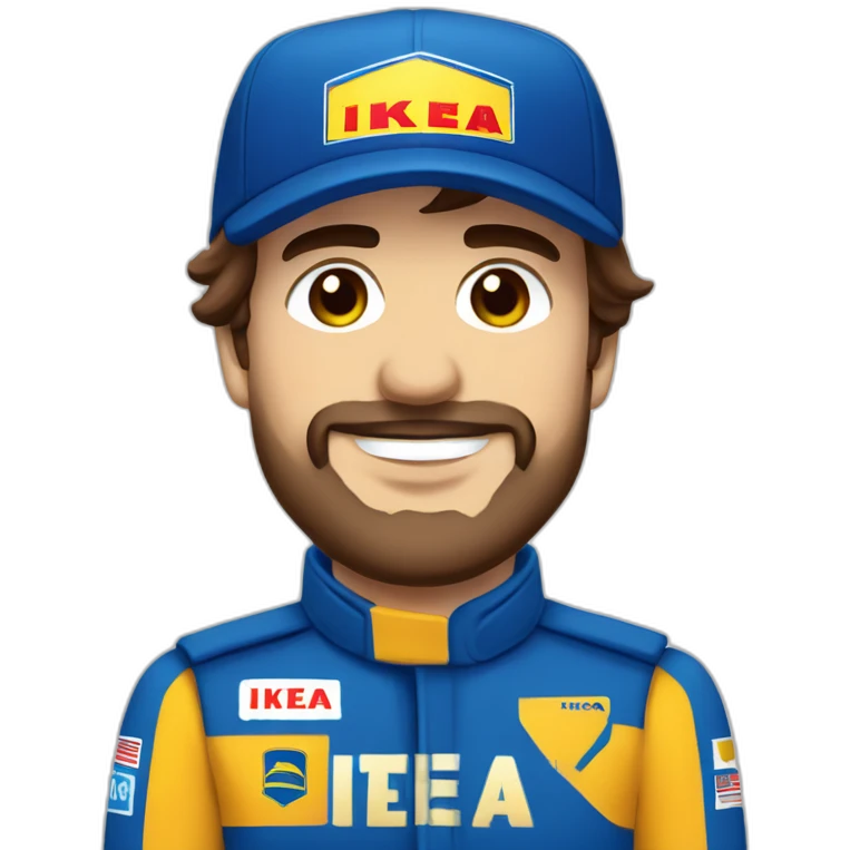 Fernando Alonso con uniforme de la tienda IKEA emoji