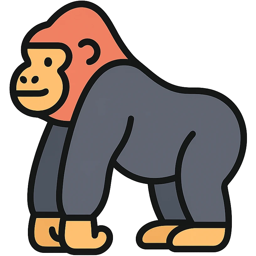 color outline icon of a gorilla emoji