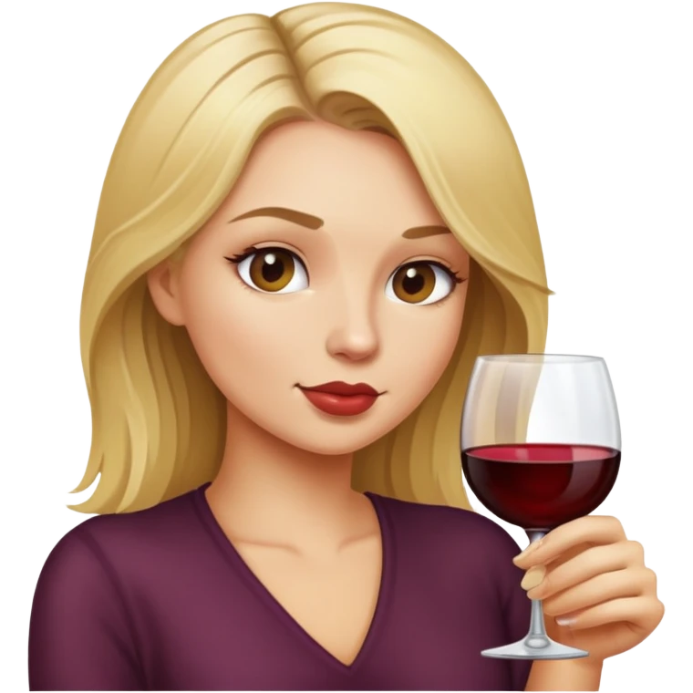 Dirty blonde woman drinking Wine  emoji