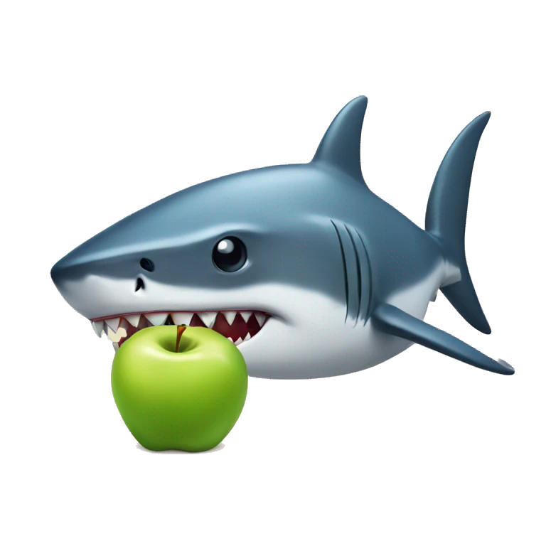 shark with apple emoji