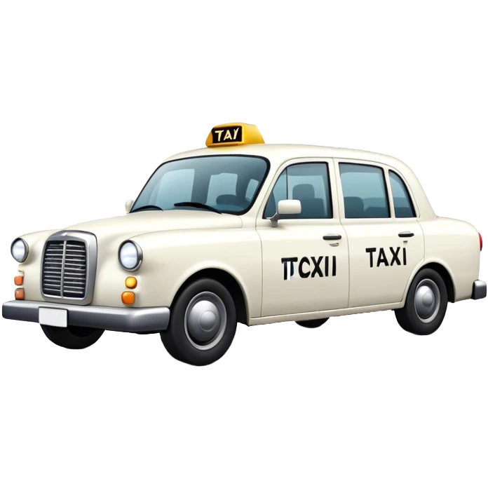 Cinematic realistic white taxi emoji