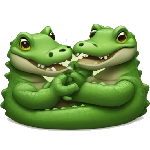 small alligators cuddling emoji