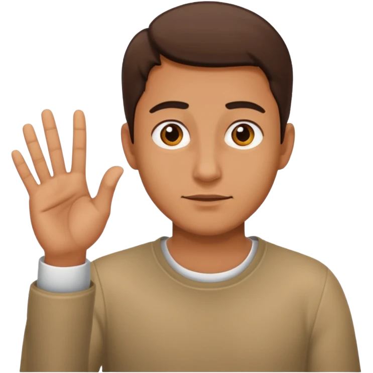 a man making the gesture of not seeingç emoji