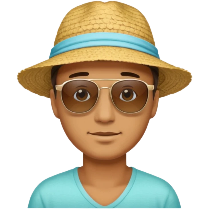 man with summer hat emoji