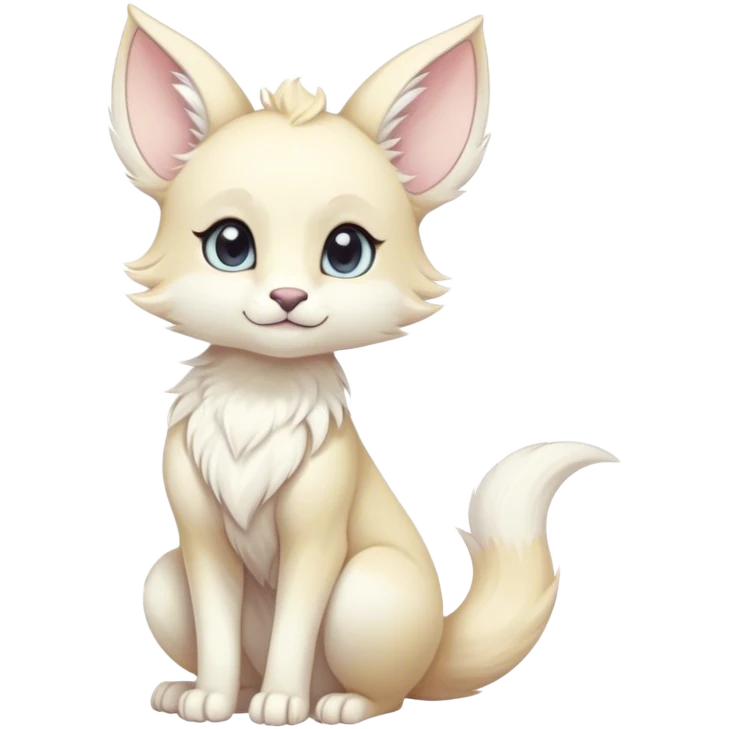 Kawaii bright fantasy ethereal anthro fursona animal with a tufted tail and round ears emoji