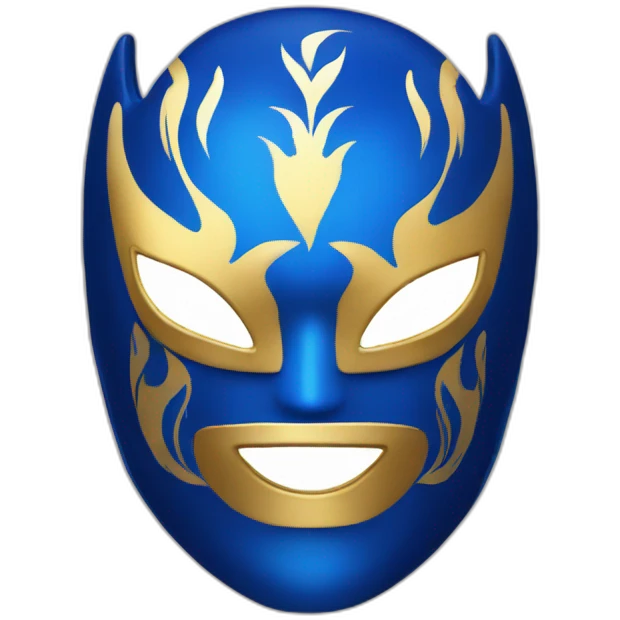 A lucha libre mask with a blue phoenix on it emoji