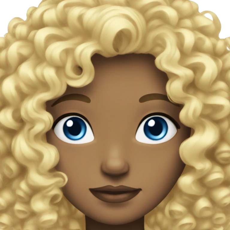 Curly blonde hair blue eyes  emoji