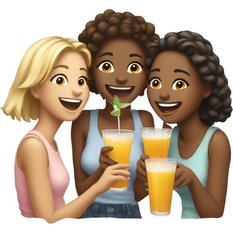 Group of girls drinking  emoji