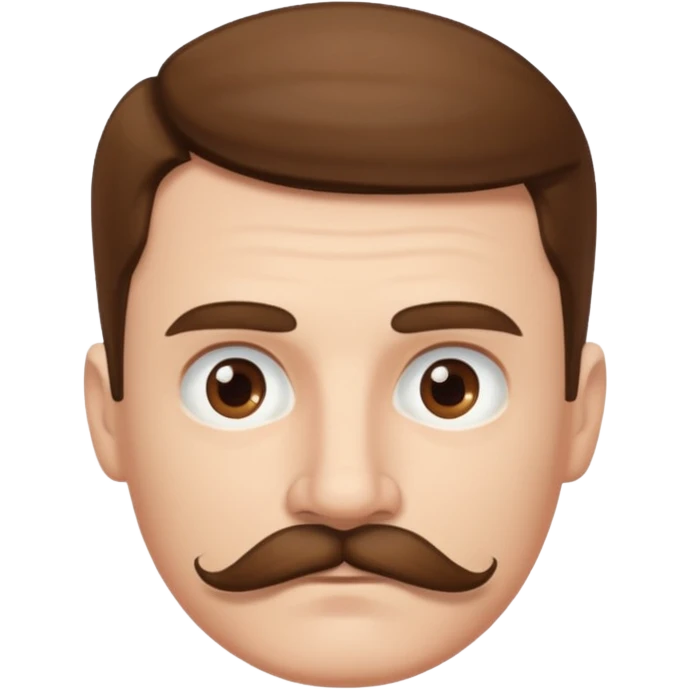 white man mustache only face, no body emoji