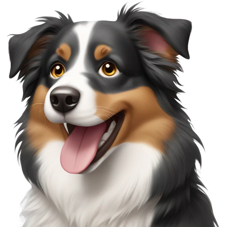 Australian shepherd smiling emoji