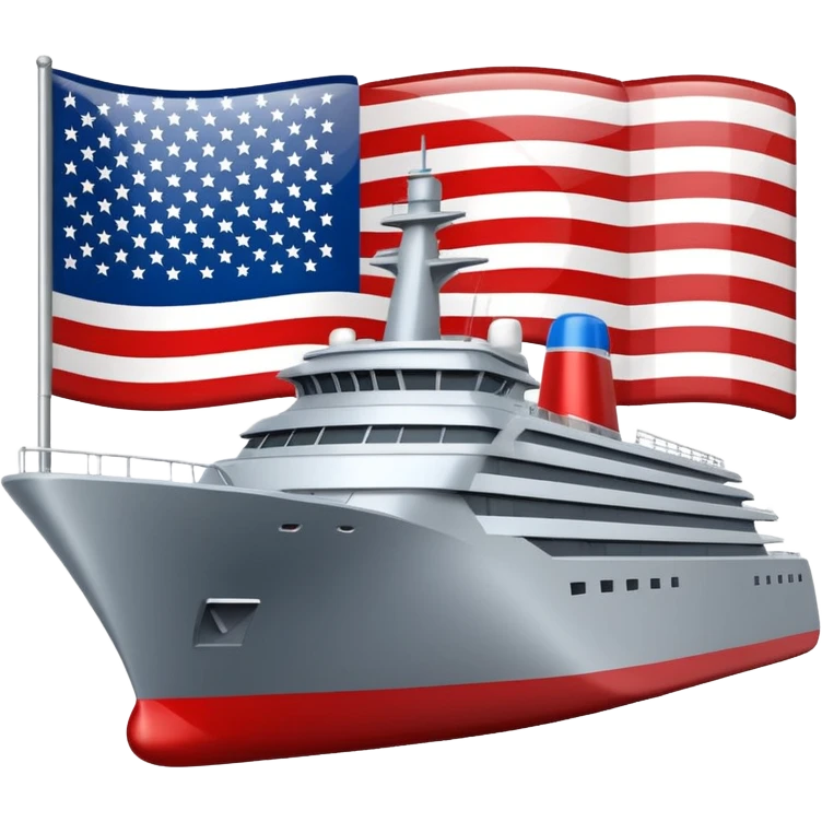generate a very realistic American modern ship with flag emoji