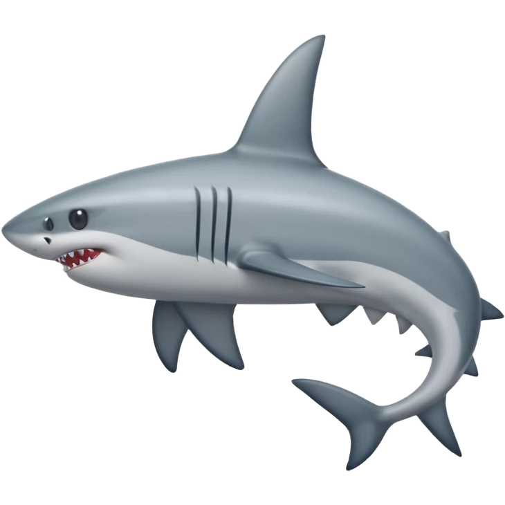 side view of shark body with a cat face emoji