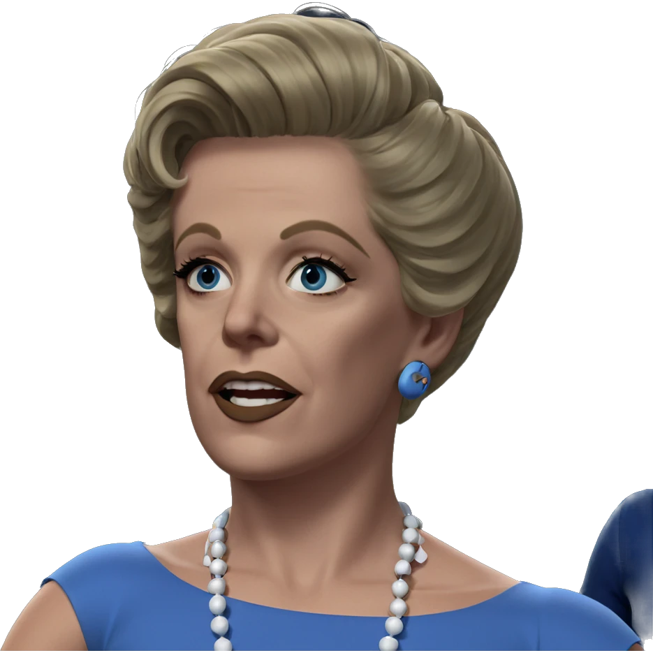 blonde girl in blue dress emoji